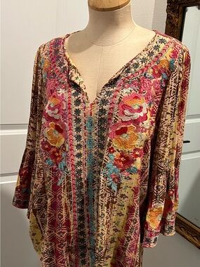 Embroidered Floral Top - Multicolor
